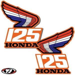 1987 Honda CR 125 Radiator Shroud Decals Die Cut
