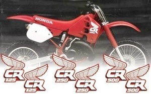 1988 Honda OEM CR Wing Radiator Shroud Decals 