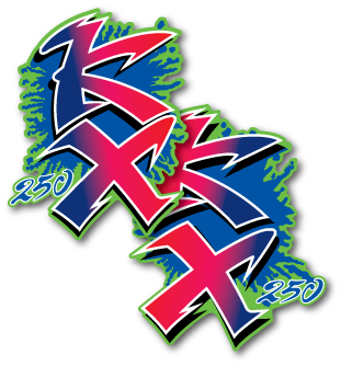 1990 Kawasaki KX 250 Shroud Decals Graphics Die Cut  